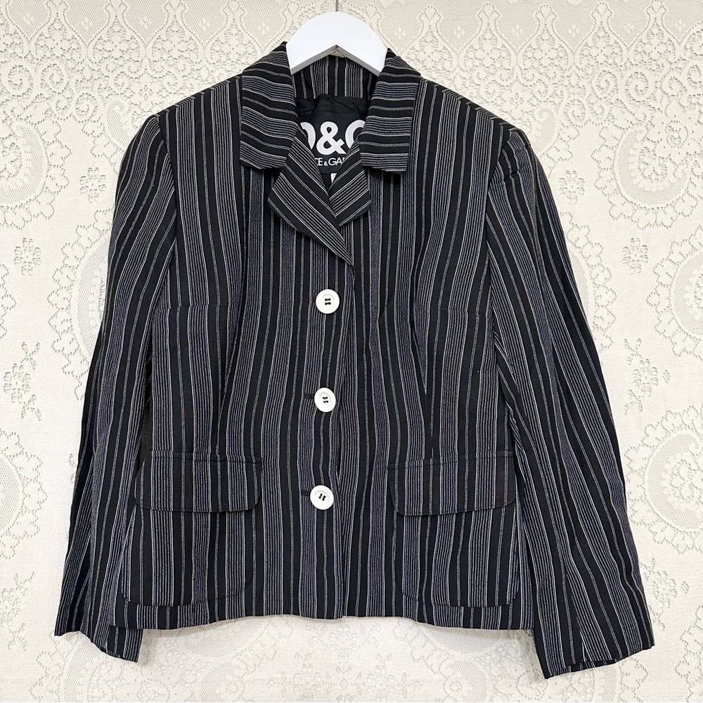 D&G Dolce & Gabbana Striped Women’s Blazer Jacket